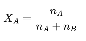 Fórmula de la fracción molar